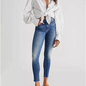 Mother The Looker Jeans Ankle Fray